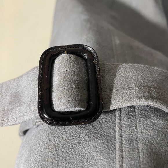 Jeffrey Banks For Lakeland Mens Coat 42L Gray Ultra Suede Double Breasted Trench - Picture 7 of 16